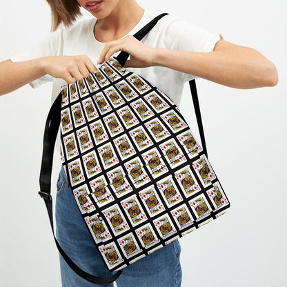 King Of Diamonds Pattern Print Drawstring Backpack