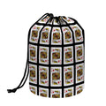 King Of Diamonds Pattern Print Drawstring Makeup Bag