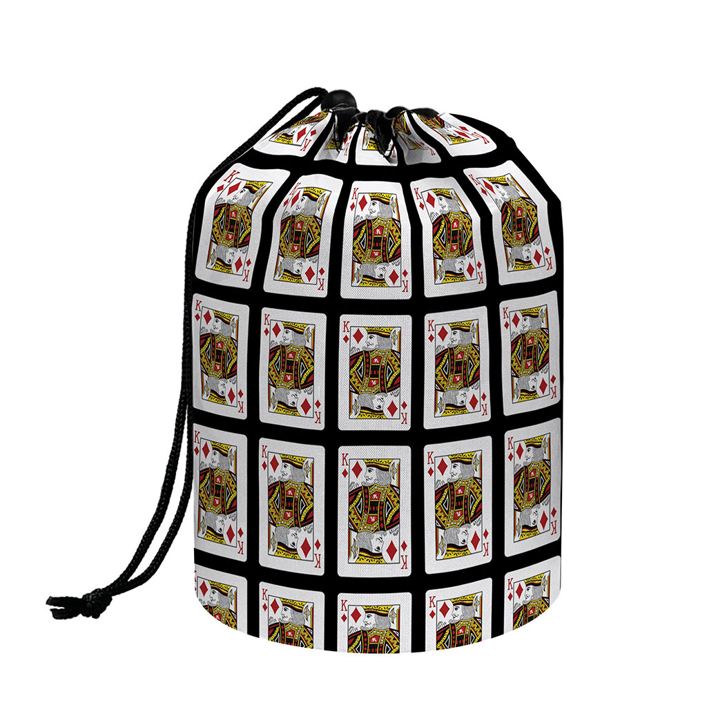 King Of Diamonds Pattern Print Drawstring Makeup Bag