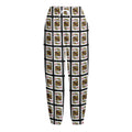 King Of Diamonds Pattern Print Fleece Lined Knit Pants