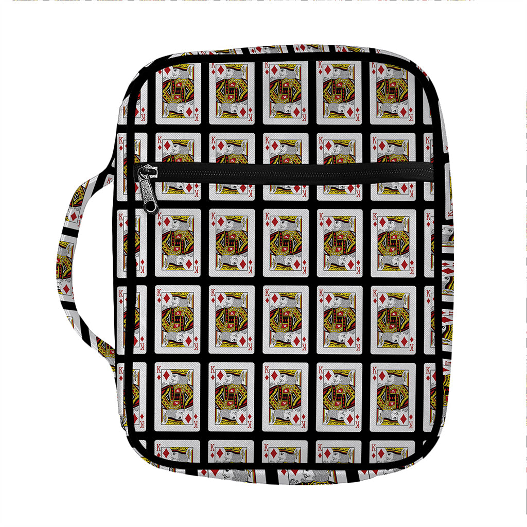 King Of Diamonds Pattern Print Front Pocket Bible Bag