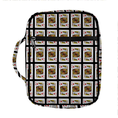 King Of Diamonds Pattern Print Front Pocket Bible Bag