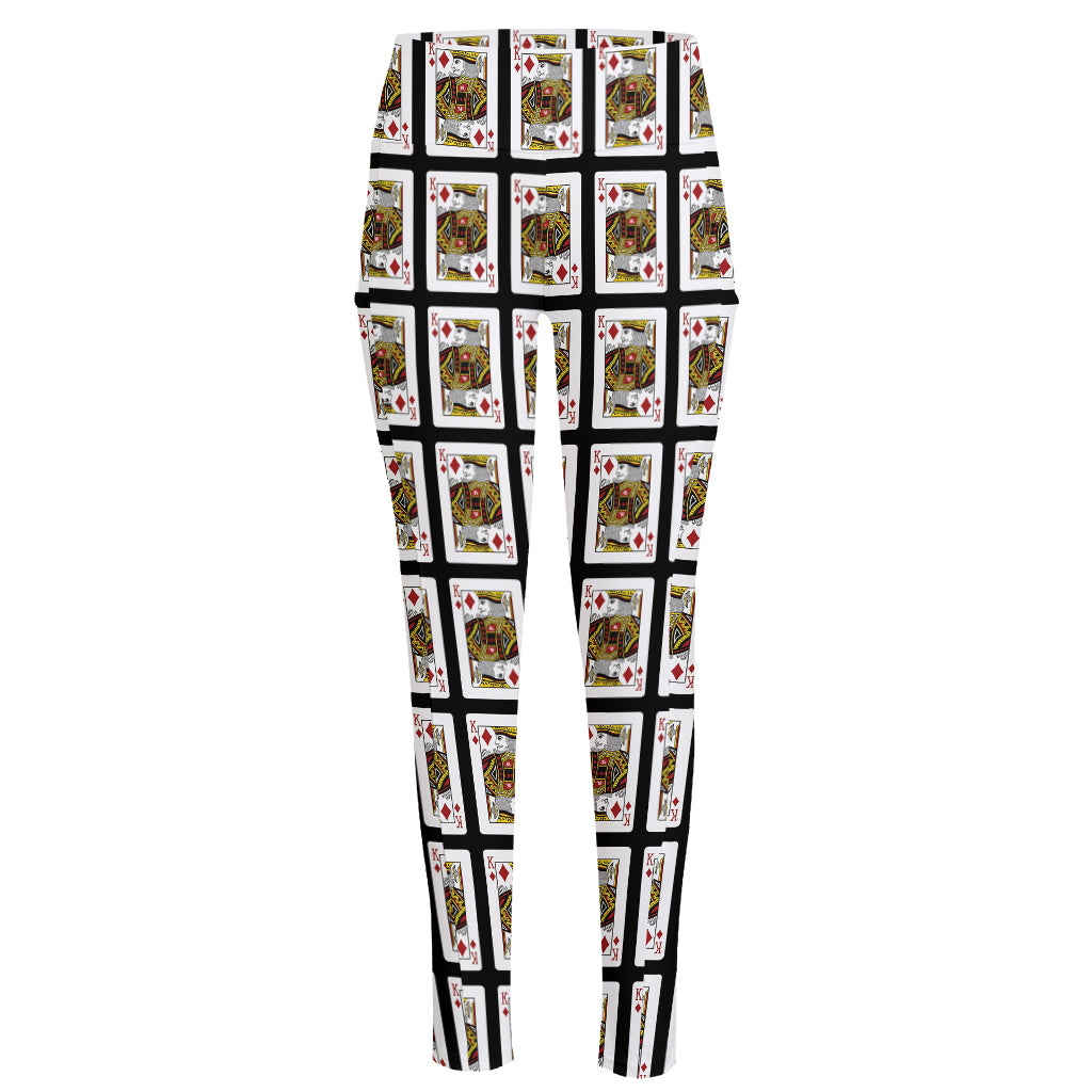 King Of Diamonds Pattern Print High-Waisted Pocket Leggings