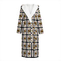 King Of Diamonds Pattern Print Hooded Bathrobe