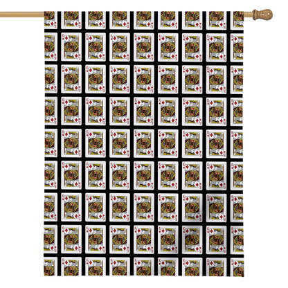 King Of Diamonds Pattern Print House Flag