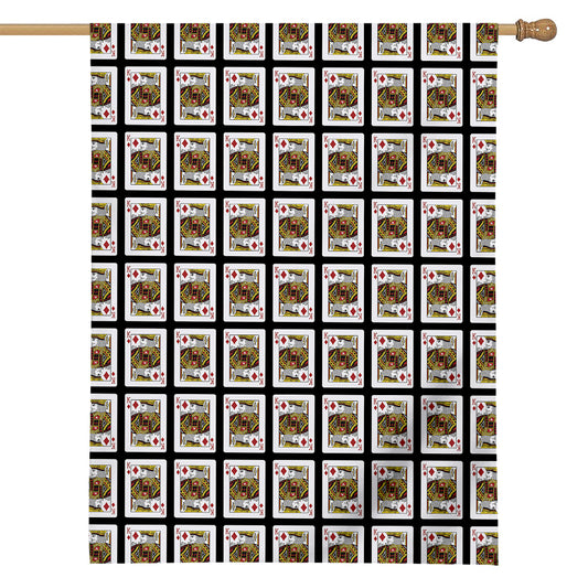King Of Diamonds Pattern Print House Flag