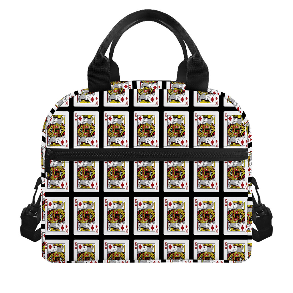 King Of Diamonds Pattern Print Insulated Lunch Bag