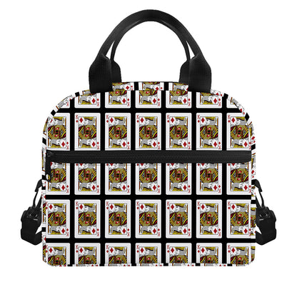 King Of Diamonds Pattern Print Insulated Lunch Bag