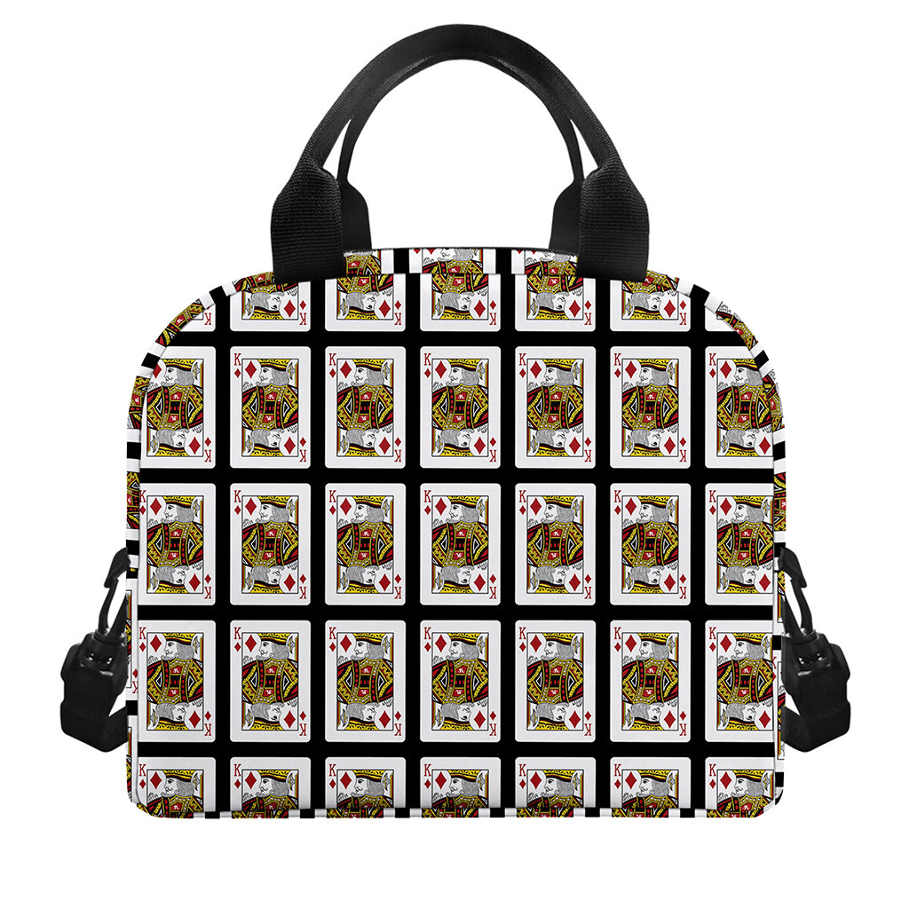 King Of Diamonds Pattern Print Insulated Lunch Bag