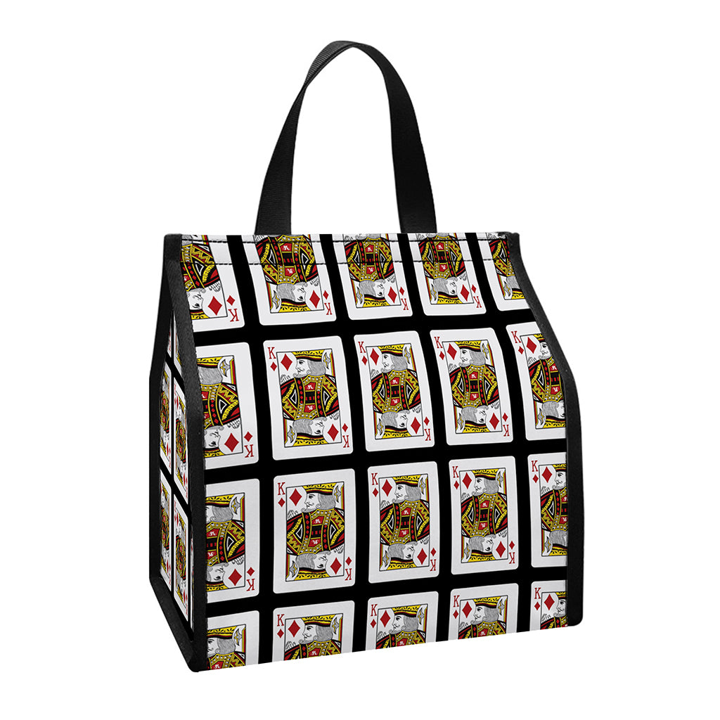 King Of Diamonds Pattern Print Insulated Lunch Tote