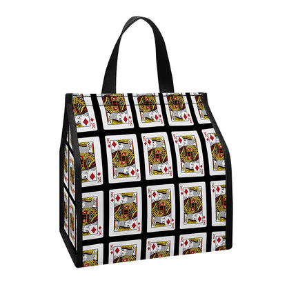King Of Diamonds Pattern Print Insulated Lunch Tote