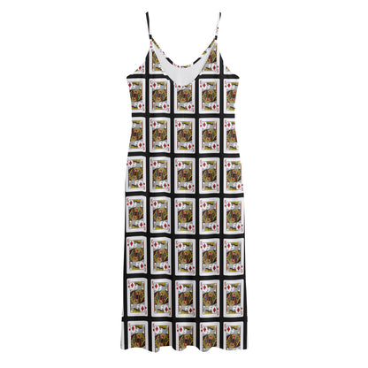 King Of Diamonds Pattern Print Jersey Midi Cami Dress