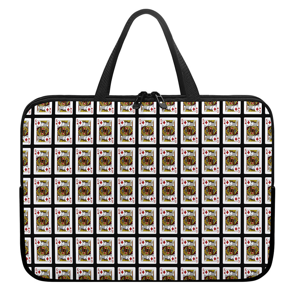 King Of Diamonds Pattern Print Laptop Sleeve With Handle