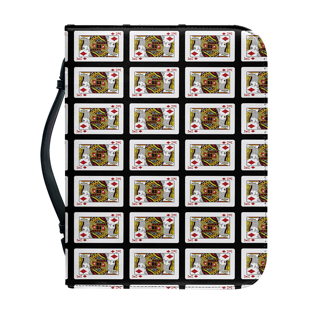King Of Diamonds Pattern Print Leather Bible Cover