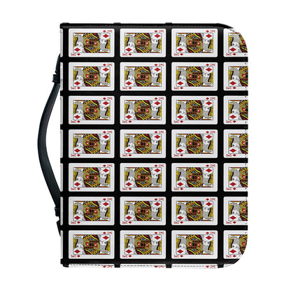 King Of Diamonds Pattern Print Leather Bible Cover