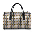King Of Diamonds Pattern Print Leather Duffel Bag