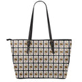 King Of Diamonds Pattern Print Leather Tote Bag With Zipper