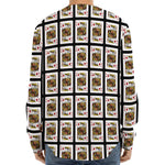 King Of Diamonds Pattern Print Long Sleeve Baseball Jersey