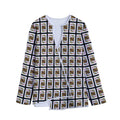 King Of Diamonds Pattern Print Long Sleeve Short Coat