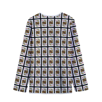 King Of Diamonds Pattern Print Long Sleeve Short Coat