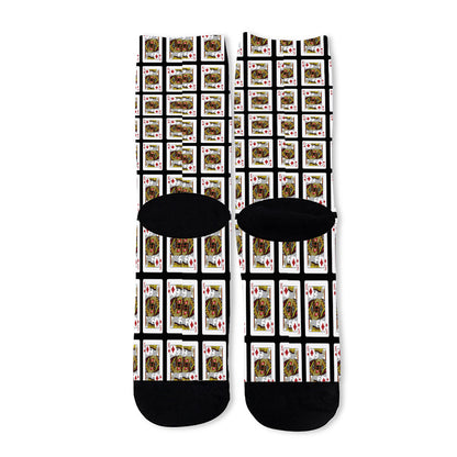 King Of Diamonds Pattern Print Long Socks