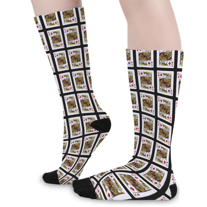King Of Diamonds Pattern Print Long Socks