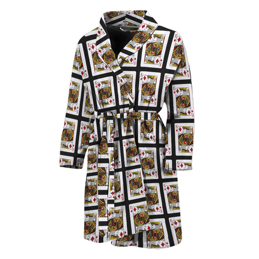 King Of Diamonds Pattern Print Men's Bathrobe