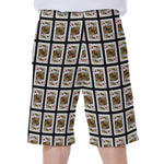 King Of Diamonds Pattern Print Men's Beach Shorts