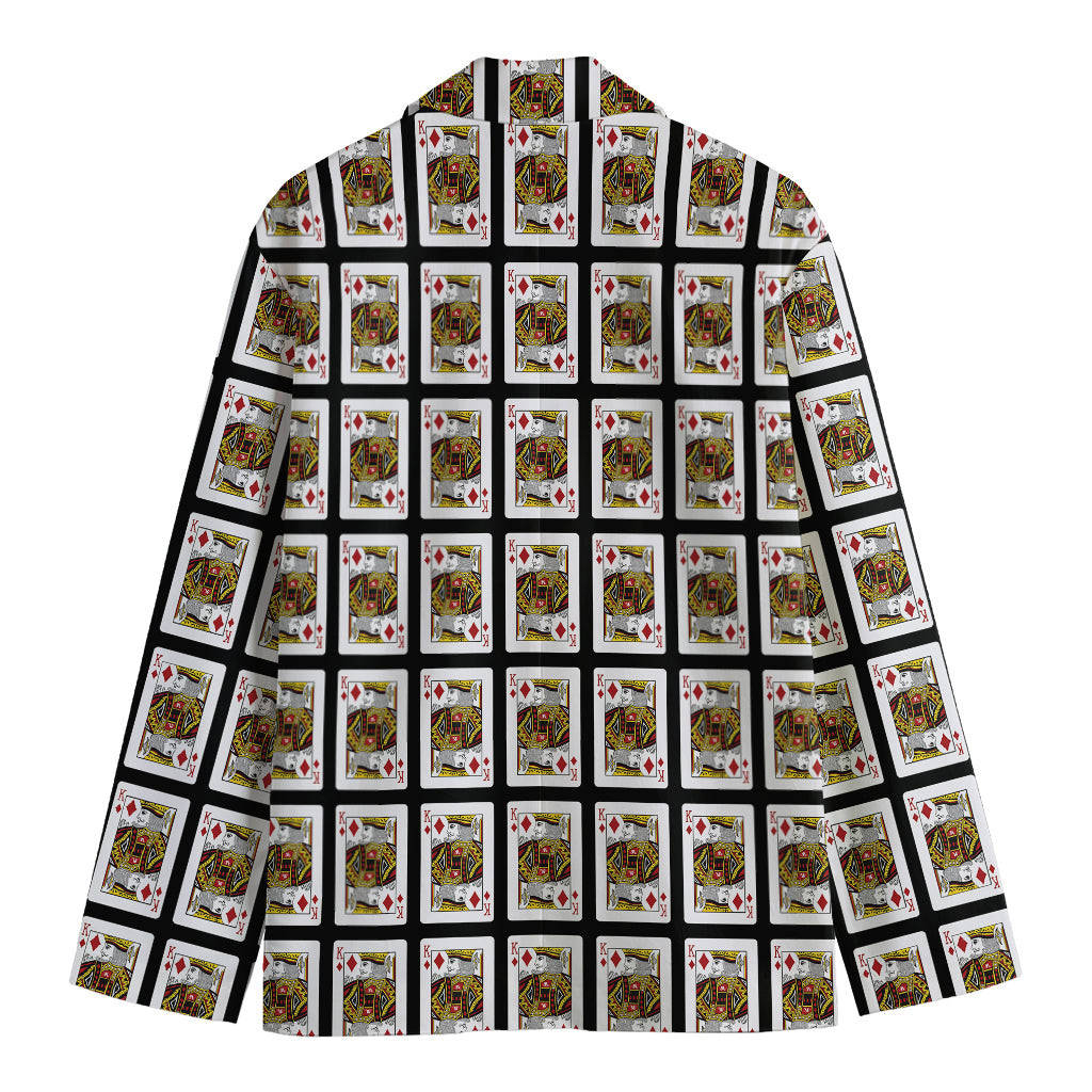 King Of Diamonds Pattern Print Men's Blazer