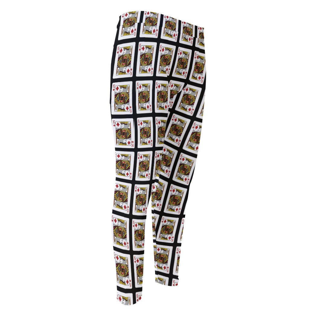 King Of Diamonds Pattern Print Men's Compression Pants