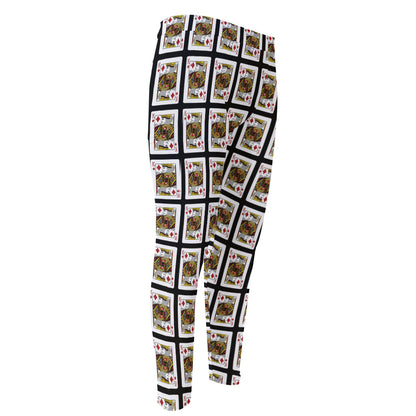 King Of Diamonds Pattern Print Men's Compression Pants