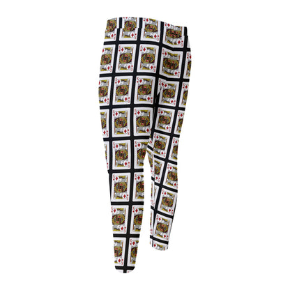 King Of Diamonds Pattern Print Men's Compression Pants
