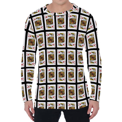 King Of Diamonds Pattern Print Men's Long Sleeve T-Shirt