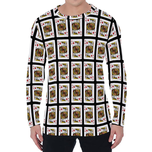 King Of Diamonds Pattern Print Men's Long Sleeve T-Shirt