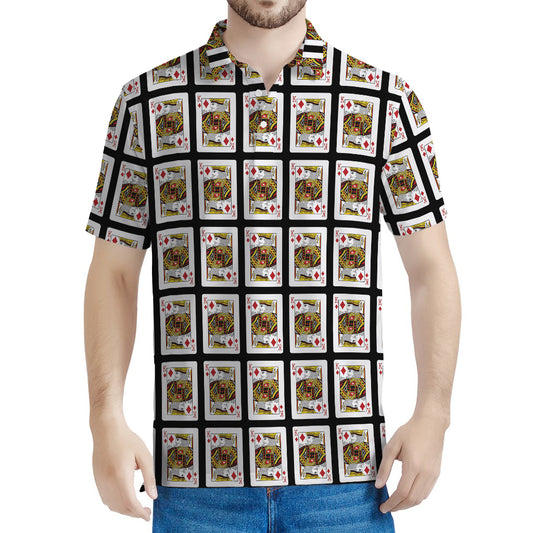 King Of Diamonds Pattern Print Men's Polo Shirt