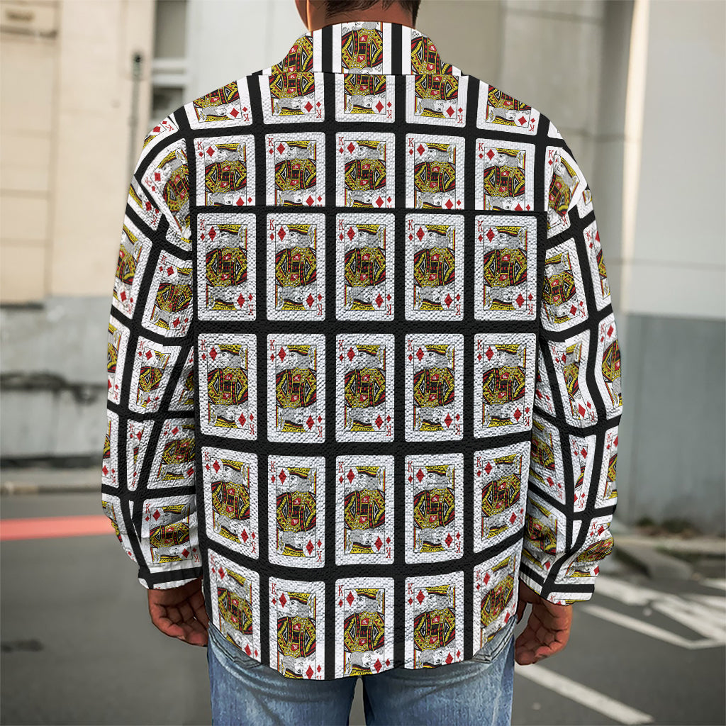 King Of Diamonds Pattern Print Men's Shirt Jacket