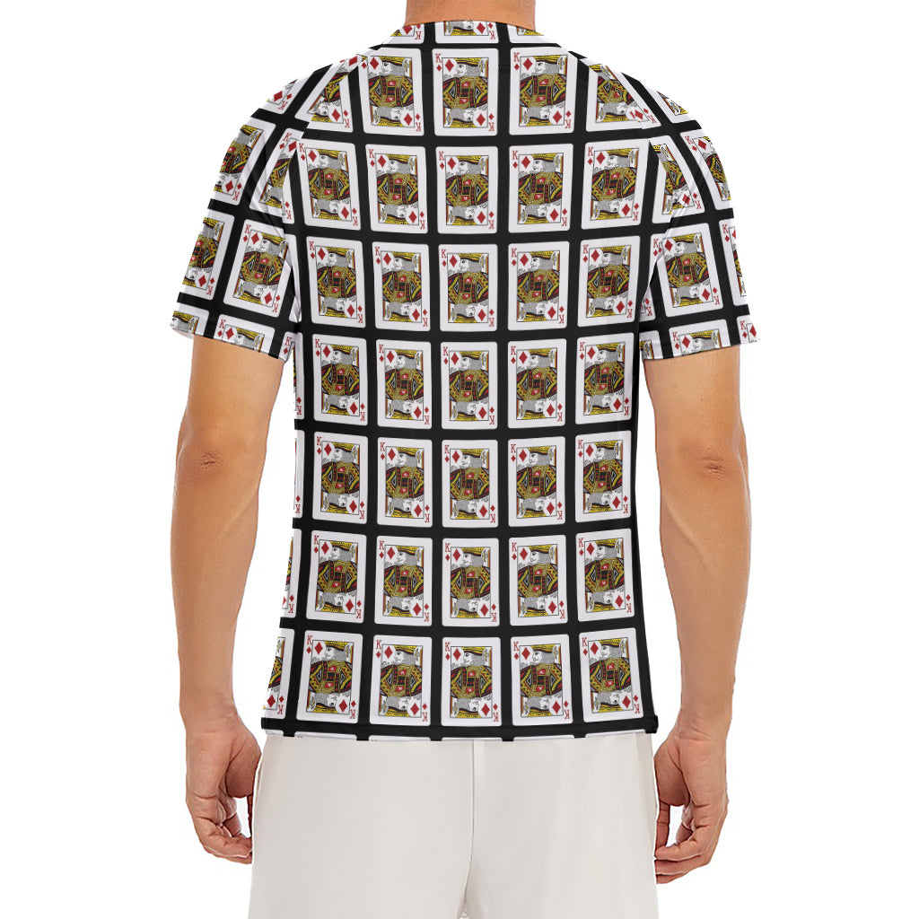 King Of Diamonds Pattern Print Men's Short Sleeve Rash Guard