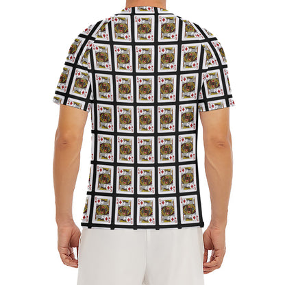 King Of Diamonds Pattern Print Men's Short Sleeve Rash Guard