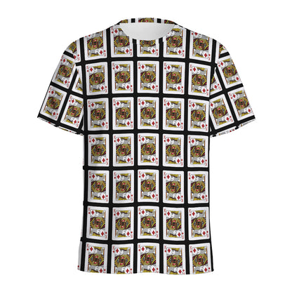 King Of Diamonds Pattern Print Men's Sports T-Shirt