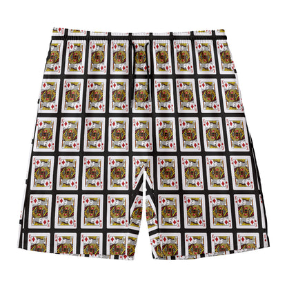 King Of Diamonds Pattern Print Men's Swim Trunks