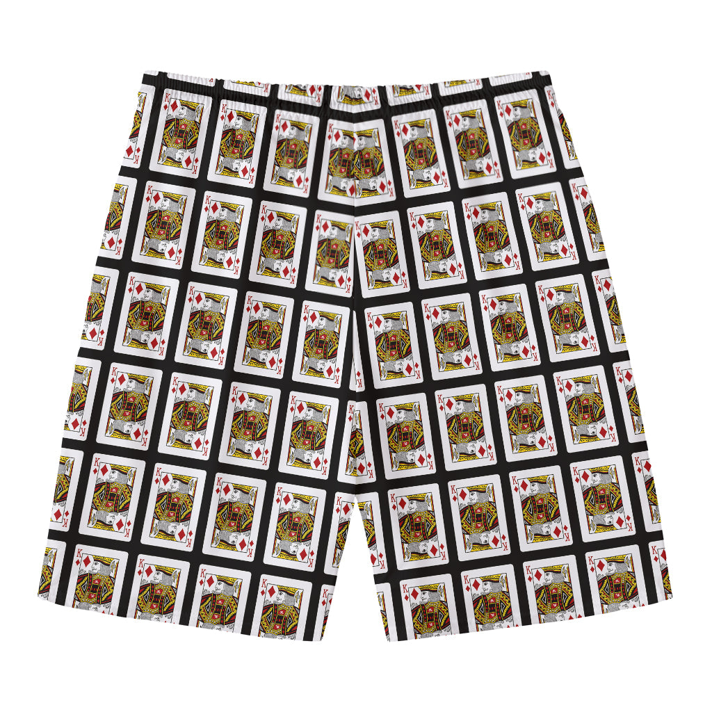 King Of Diamonds Pattern Print Men's Swim Trunks