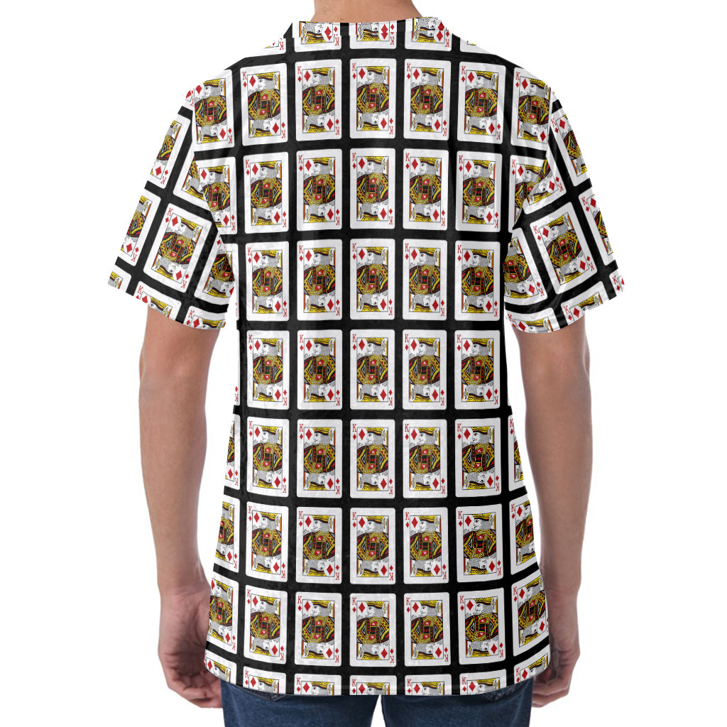 King Of Diamonds Pattern Print Men's Velvet T-Shirt