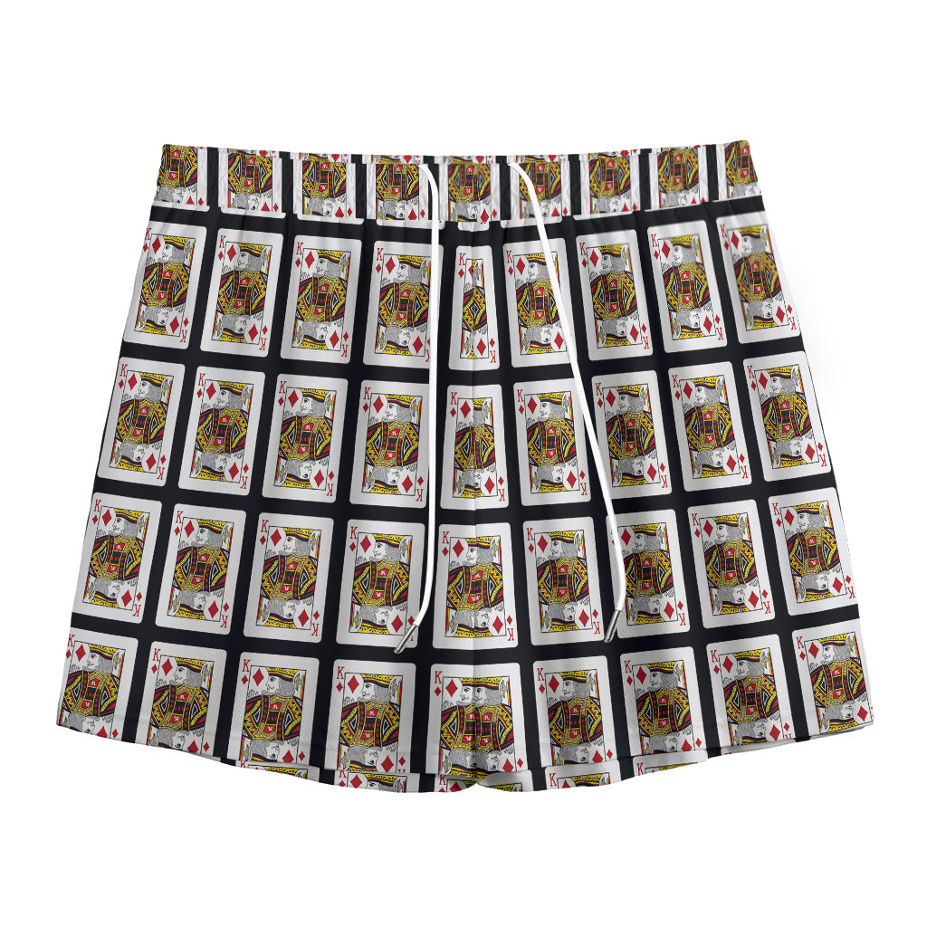 King Of Diamonds Pattern Print Mesh Shorts