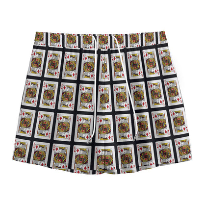 King Of Diamonds Pattern Print Mesh Shorts