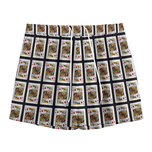 King Of Diamonds Pattern Print Mesh Shorts