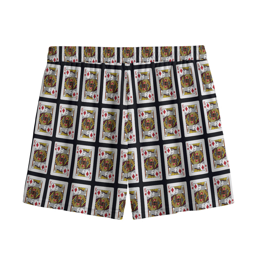 King Of Diamonds Pattern Print Mesh Shorts