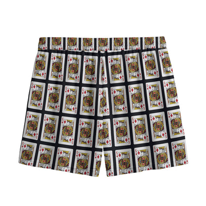 King Of Diamonds Pattern Print Mesh Shorts