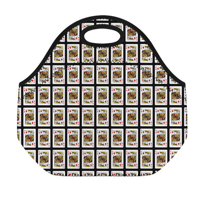 King Of Diamonds Pattern Print Neoprene Lunch Bag