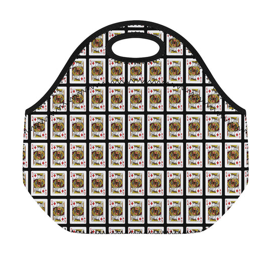 King Of Diamonds Pattern Print Neoprene Lunch Bag