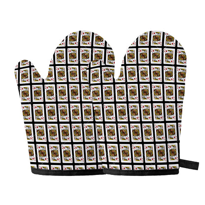 King Of Diamonds Pattern Print Oven Mitts